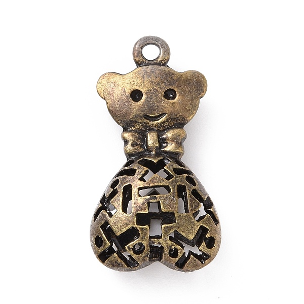 

PandaHall Alloy Pendants, Hollow, Cat with Heart, Antique Bronze, 28x14.5x7.5mm, Hole: 1.6mm Alloy Cat Shape