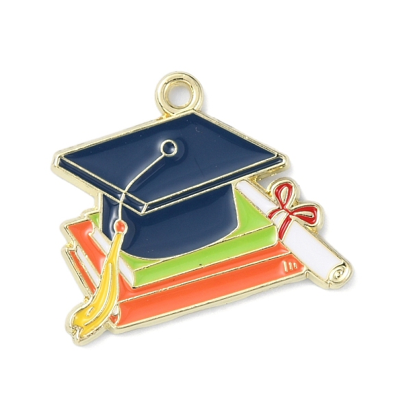 Graduation Theme Alloy Enamel Pendants