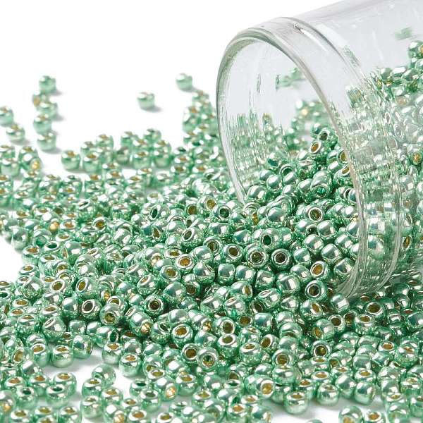 

PandaHall TOHO Round Seed Beads, Japanese Seed Beads, (PF570) PermaFinish Light Green Lime Metallic, 11/0, 2.2mm, Hole: 0.8mm, about...