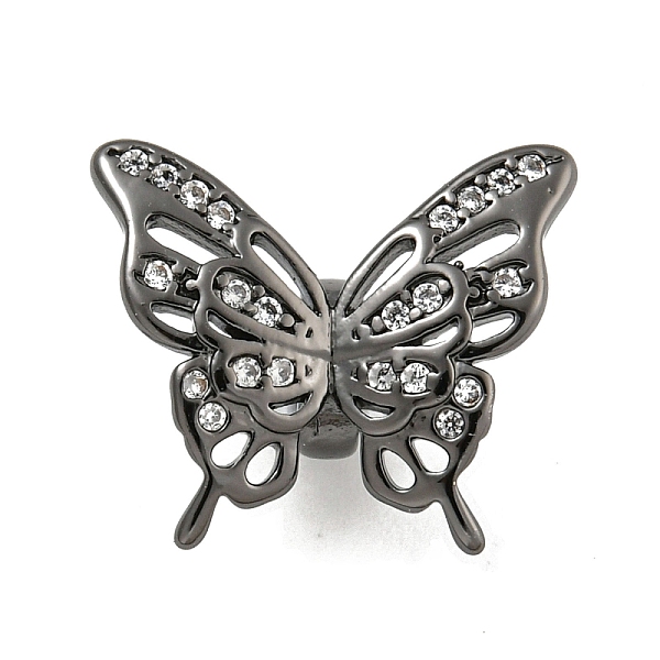 

PandaHall Brass Cubic Zirconia Beads, Long-Lasting Plated, Lead Free & Cadmium Free, Butterfly, Gunmetal, 15x17x8mm, Hole: 3mm Brass+Cubic..., Clear