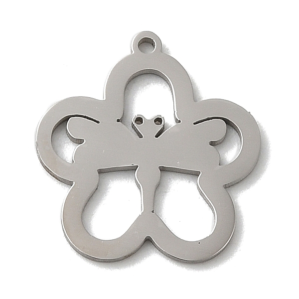 

PandaHall 201 Stainless Steel Pendants, Laser Cut, Stainless Steel Color, Flower Charm, Dragonfly, 15x14x1mm, Hole: 0.8mm 201 Stainless...