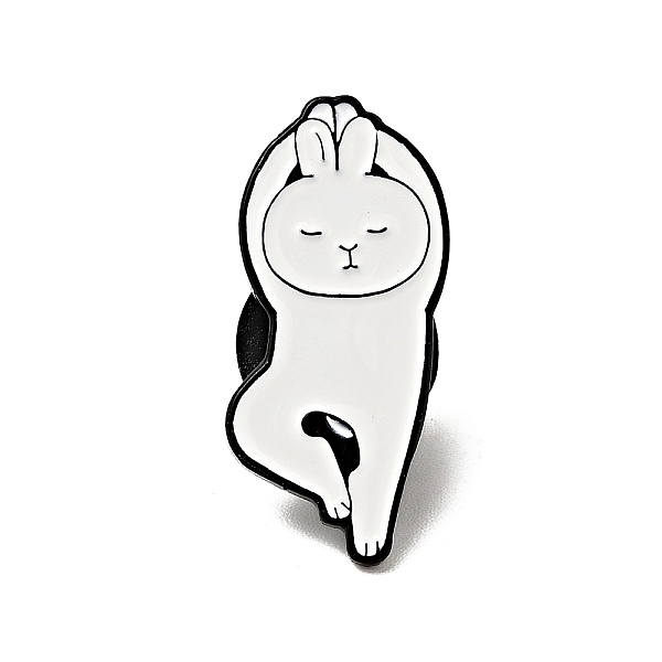 

PandaHall Creative Dancing Theme Enamel Pin, Electrophoresis Black Alloy Brooch for Backpack Clothes, White, Rabbit Pattern, 25.5x11x1.2mm...