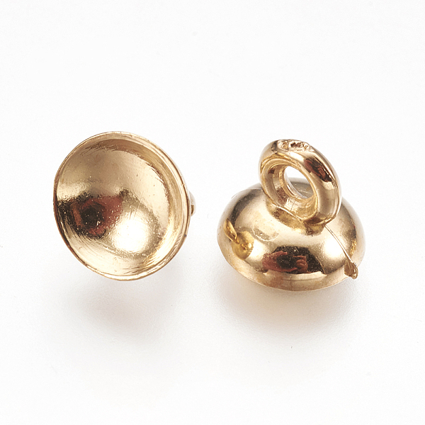 

PandaHall Plastic Bead Cap Pendant Bails, for Globe Bubble Cover Pendants, Light Gold, 7x8mm, Hole: 2mm Plastic