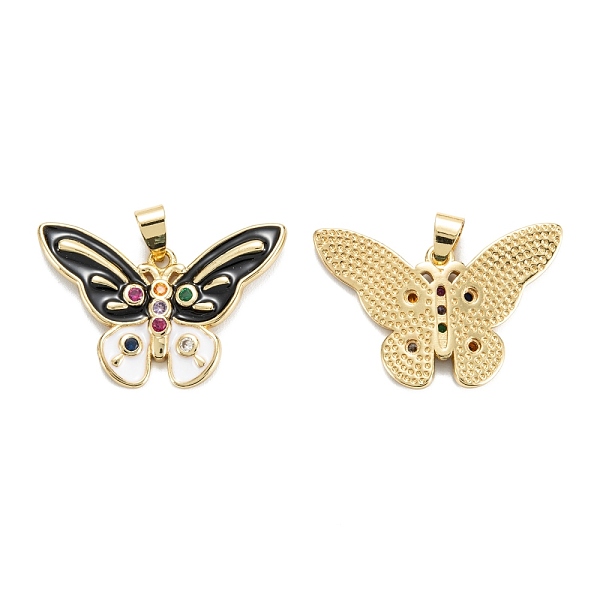 

PandaHall Brass Micro Pave Cubic Zirconia Pendants, with Enamel, Real 18K Gold Plated, Long-Lasting Plated, Butterfly, Colorful, 22x32.5x3mm...