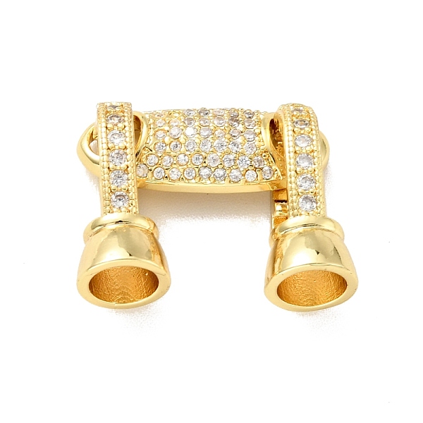 

PandaHall Rack Plating Brass Micro Pave Clear Cubic Zirconia Fold Over Clasps, Cadmium Free & Lead Free, Long-Lasting Plated, Oval, Golden...