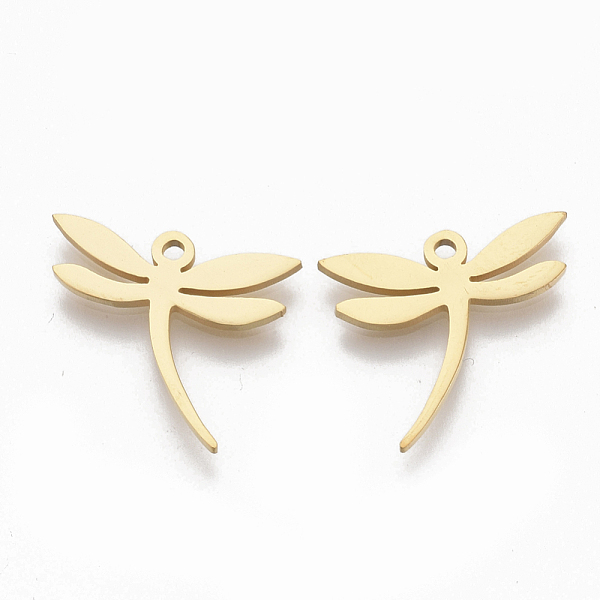 

PandaHall 201 Stainless Steel Pendants, Dragonfly, Golden, 15x17x1mm, Hole: 1.4mm 201 Stainless Steel Dragonfly