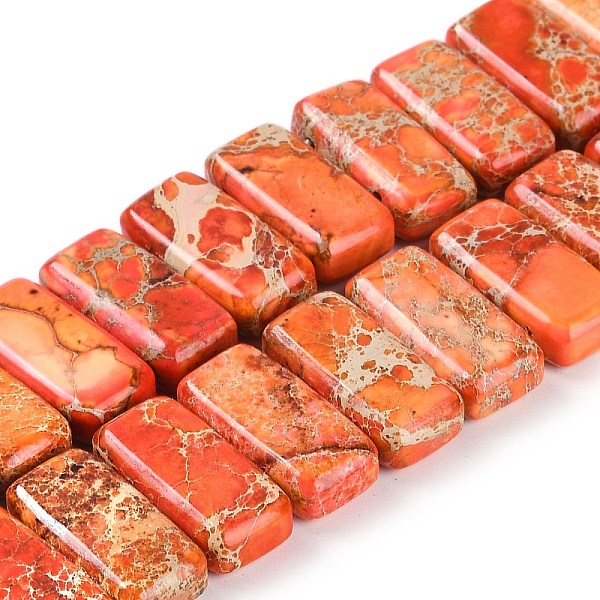 Brins de perles de jaspe impérial naturel