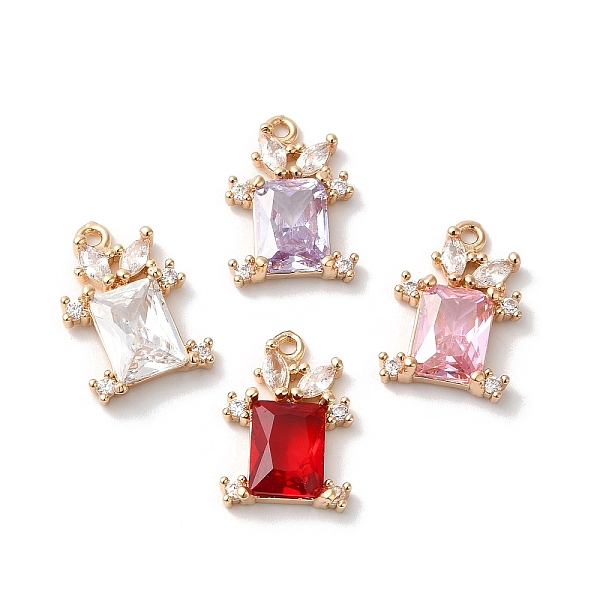 

PandaHall Brass Micro Pave Cubic Zirconia Pendants, with Glass, Rectangle, Golden, Mixed Color, 16x11x3mm, Hole: 1.2mm Brass+Cubic Zirconia..., Multicolor
