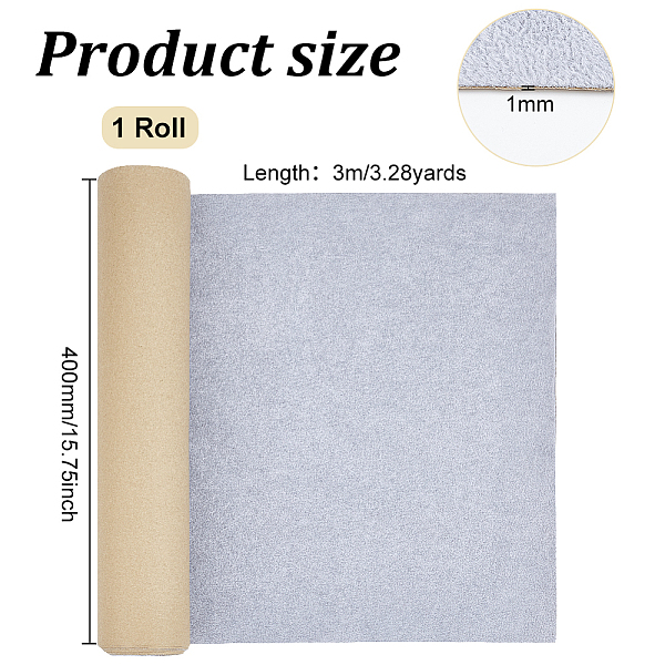 

PandaHall BENECREAT 9.84x1.3Feet Self Adhesive Felt Fabric, Light Grey Iced Velvet Flock Self Adhesive Velvet Flocking Liner for Jewelry...
