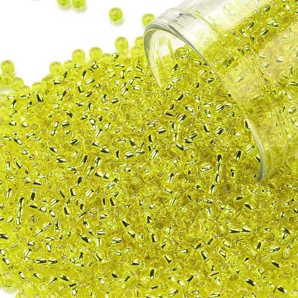 

PandaHall TOHO Round Seed Beads, Japanese Seed Beads, (32) Silver Lined Lemon, 11/0, 2.2mm, Hole: 0.8mm, about 50000pcs/pound Glass Yellow