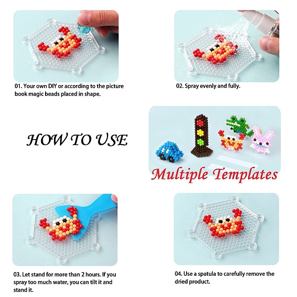 

PandaHall DIY 36 Colors 11000Pcs 4mm PVA Round Water Fuse & Crystal Beads Kits for Kids, Including Scraper Knife, Spray Bottle, Pattern..., Multicolor