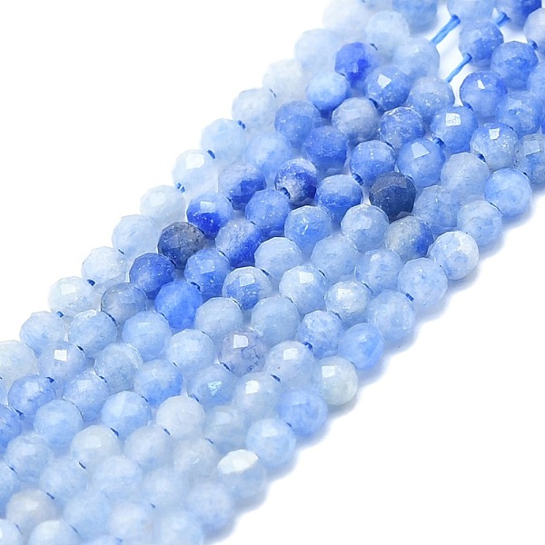 

PandaHall Natural Blue Aventurine Beads Strands, Faceted, Round, 3mm, Hole: 0.7mm, about 132pcs/strand, 15.16''~15.55''(38.5~39.5cm) Blue...