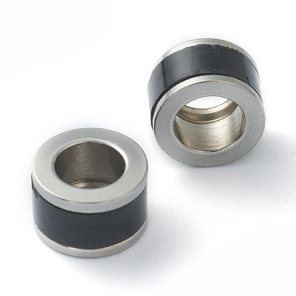 

PandaHall 304 Stainless Steel Beads, with Carbon Fiber, Column, Stainless Steel Color, 10x6mm, Hole: 6mm 304 Stainless Steel Column Black
