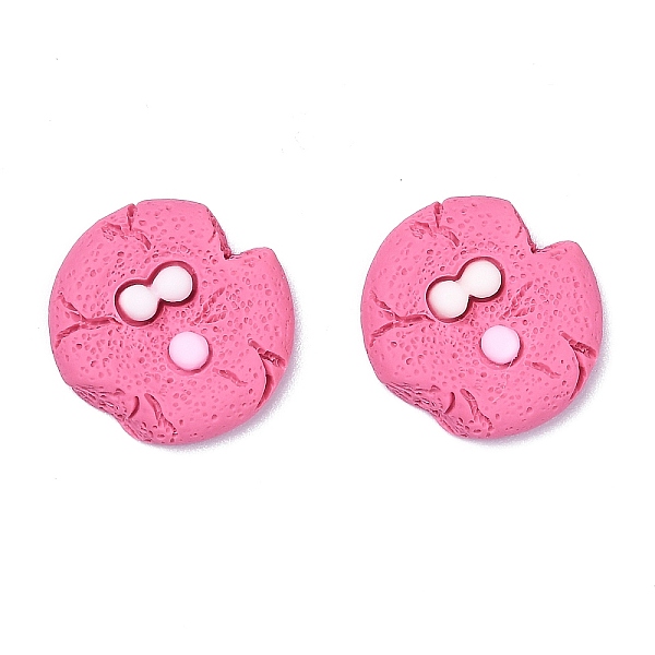 

PandaHall Opaque Resin Cabochons, Biscuit, Pearl Pink, 22x20x5mm Resin Food