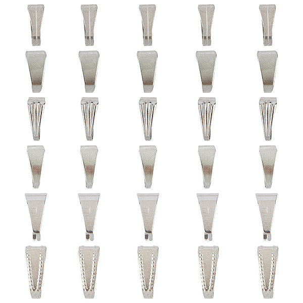 

PandaHall 304 Stainless Steel Snap On Bails, Stainless Steel Color, 270pcs/box 304 Stainless Steel
