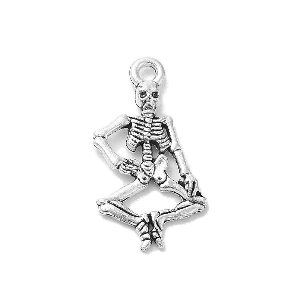 

PandaHall Tibetan Style Alloy Pendants for Halloween, Skeleton, 25.5x15x3mm, Hole: 2mm Alloy Skeleton