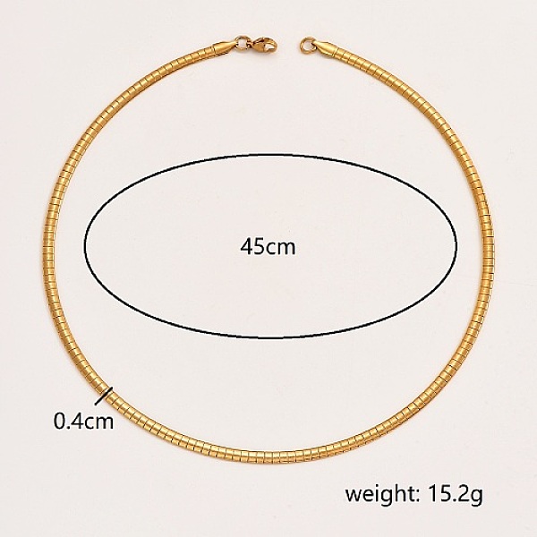 

PandaHall Stainless Steel Collar Necklace, Rigid Choker Necklaces, Golden, 17.72 inch(45cm) Stainless Steel