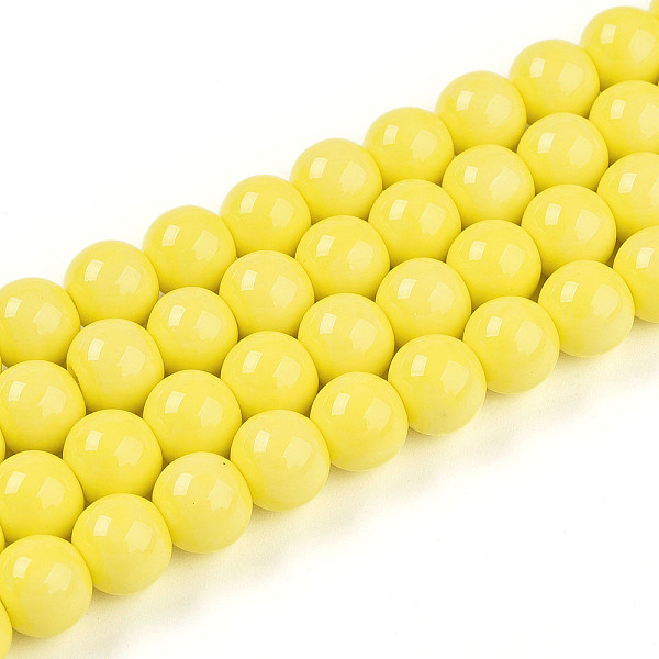 Baking Paint Opaque Glass Beads Strands