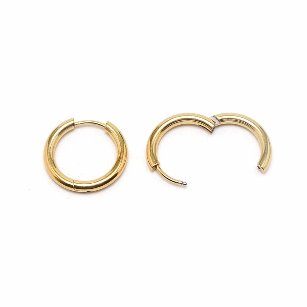 

PandaHall 304 Stainless Steel Huggie Hoop Earrings, Simple Hinged Earrings for Women, Golden, 10 Gauge, 19x2.5mm, Pin: 1mm 304 Stainless...