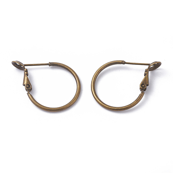 

PandaHall Brass Hoop Earrings, Ring, Antique Bronze, 20x1.5mm, Pin: 0.6mm Brass