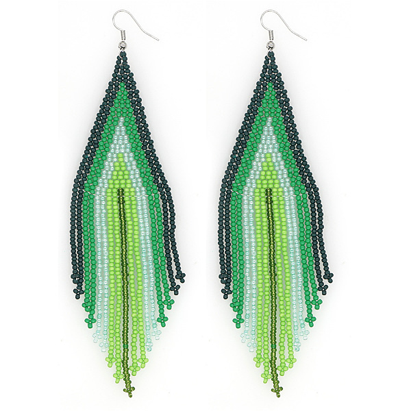 

PandaHall Bohemian Style Handmade Beaded Tassel Earrings for Women Glass