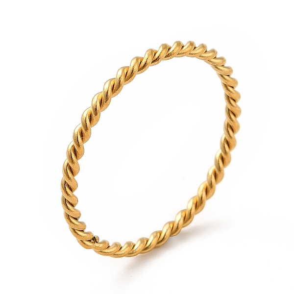 

PandaHall 304 Stainless Steel Twist Rope Finger Ring for Women, Golden, US Size 7 1/4(17.5mm) 304 Stainless Steel