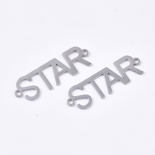 

PandaHall 201 Stainless Steel Links connectors, Laser Cut Links, Word Star, Stainless Steel Color, 31x9.5x1mm, Hole: 1.5mm 201 Stainless...