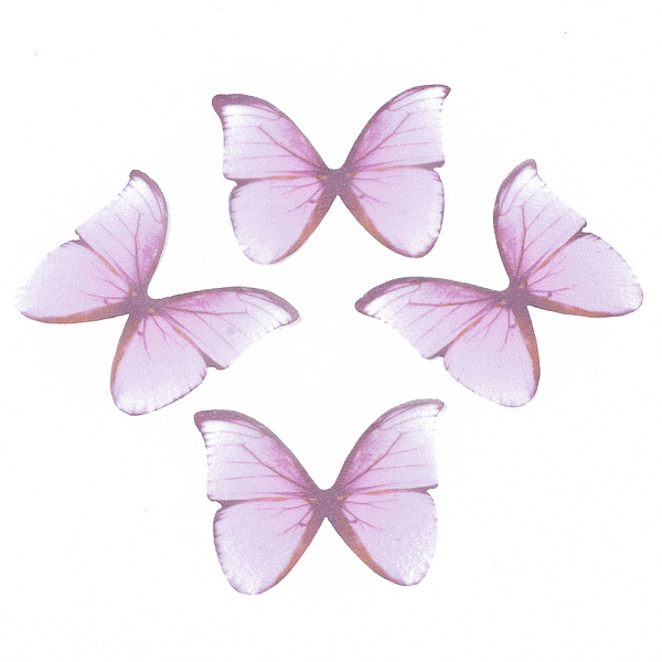 

PandaHall Two Tone Polyester Fabric Wings Crafts Decoration, for DIY Jewelry Crafts Earring Necklace Hair Clip Decoration, Butterfly Wing..., Pink