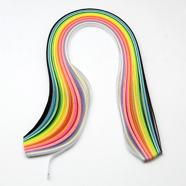 

PandaHall 22 Colors 10MM Wide Quilling Paper Strips, 15 inch long Mixed Color Strips, about 160Strips Paper Multicolor