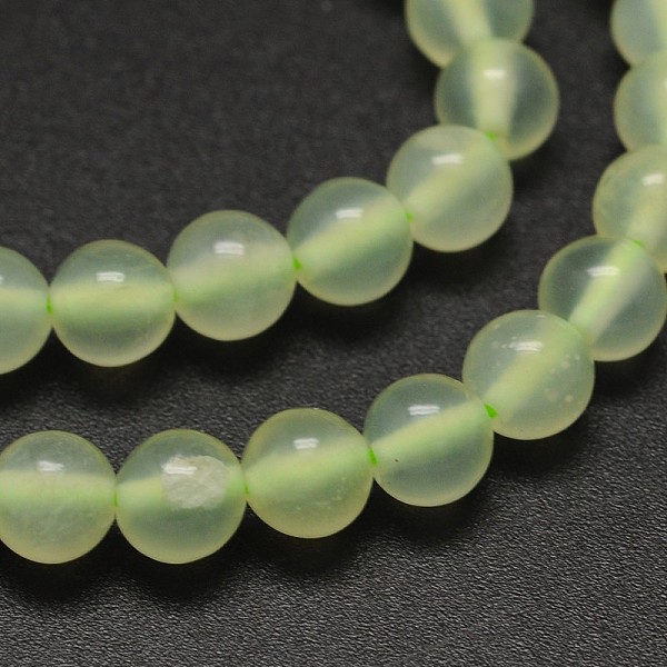 

PandaHall Natural New Jade Round Beads Strands, 6mm, Hole: 1mm, about 65pcs/strands, 15.5 inch New Jade Round