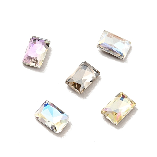 

PandaHall K9 Glass Rhinestone Cabochons, Flat Back & Back Plated, Faceted, Rectangle, Mixed Color, 6x4x2mm Glass Rhinestone Rectangle..., Multicolor