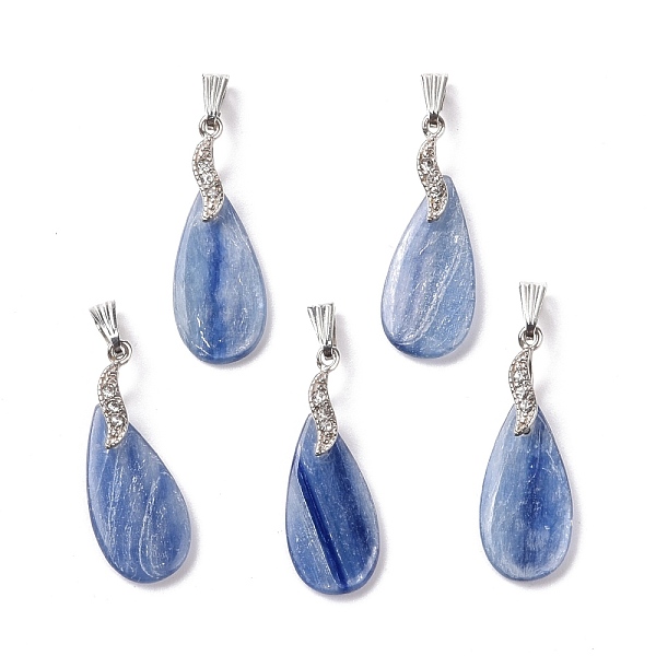

PandaHall Natural Kyanite Pendants, with Platinum Tone Alloy Finding, Drop, Cornflower Blue, 40mm, Hole: 3mm Kyanite Teardrop