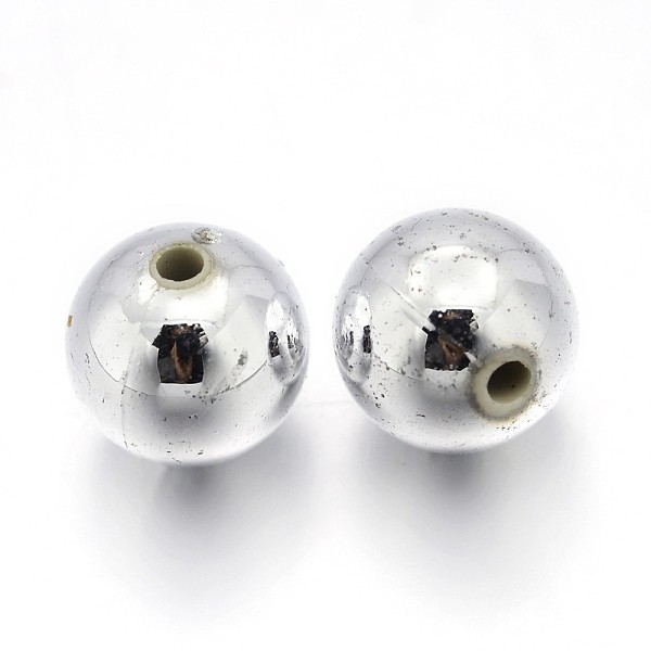 

PandaHall Carnival Celebrations, Mardi Gras Beads, Plating Acrylic Beads, Round, Silver Color, about 10mm in diameter, hole: 2mm, about...