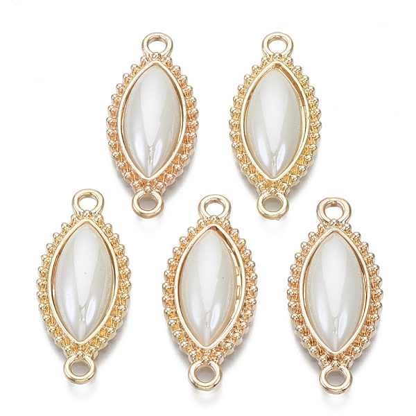 

PandaHall Porcelain Links Connectors, with Light Gold Plated Brass Findings, Horse Eye, Creamy White, 26x11x4mm, Hole: 1.8mm Porcelain Horse...