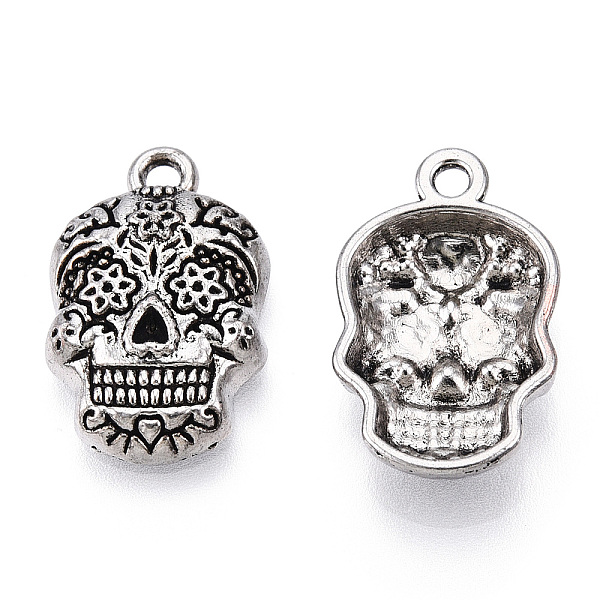 

PandaHall Tibetan Style Alloy Pendants, Cadmium Free & Lead Free, Skull, Antique Silver, 21.5x13.5x4mm, Hole: 2mm Alloy Skull
