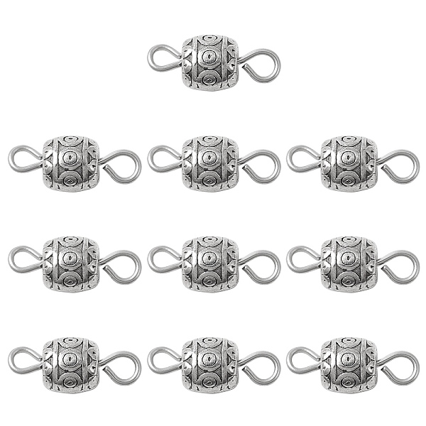 

PandaHall Tibetan Style Alloy Connector Charms, Barrel Links with 304 Stainless Steel Double Loops, Antique Silver & Stainless Steel Color...