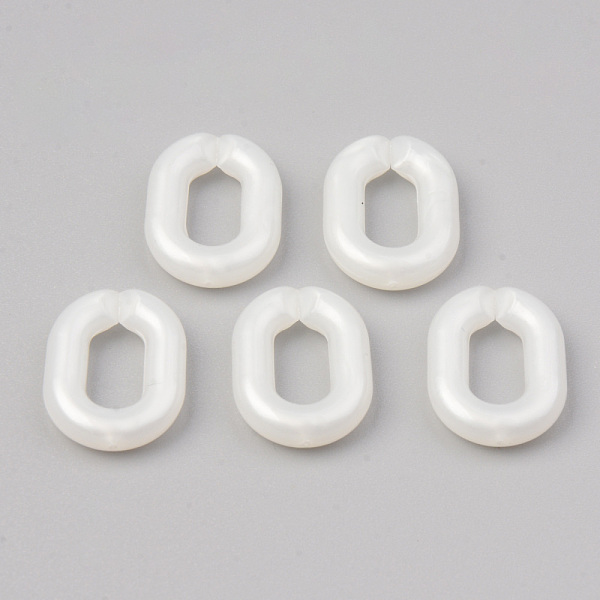 

PandaHall Opaque Acrylic Linking Rings, Quick Link Connectors, For Jewelry Cable Chains Making, Oval, WhiteSmoke, 19x14x4mm, Inner Diameter..., White