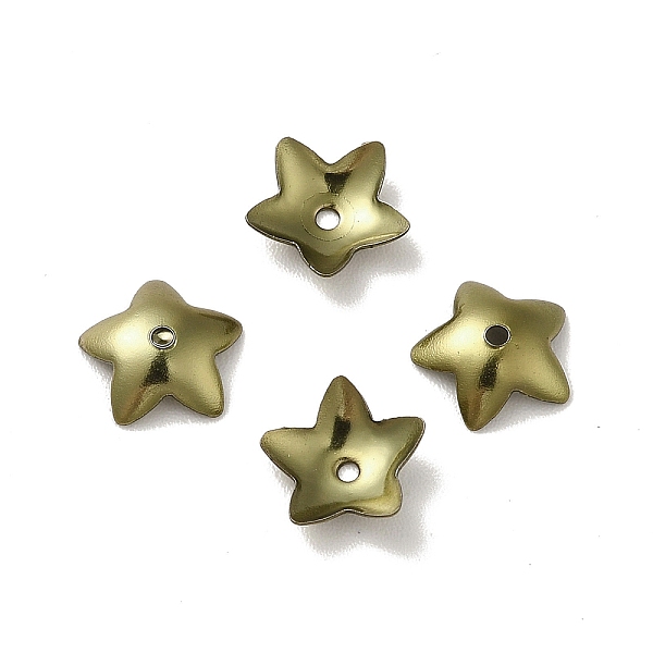 

PandaHall Ion Plating(IP) 304 Stainless Steel Flower Bead Cap, Flower, 5-Petal, Antique Bronze, 7x7.5x2mm, Hole: 0.8mm 304 Stainless Steel