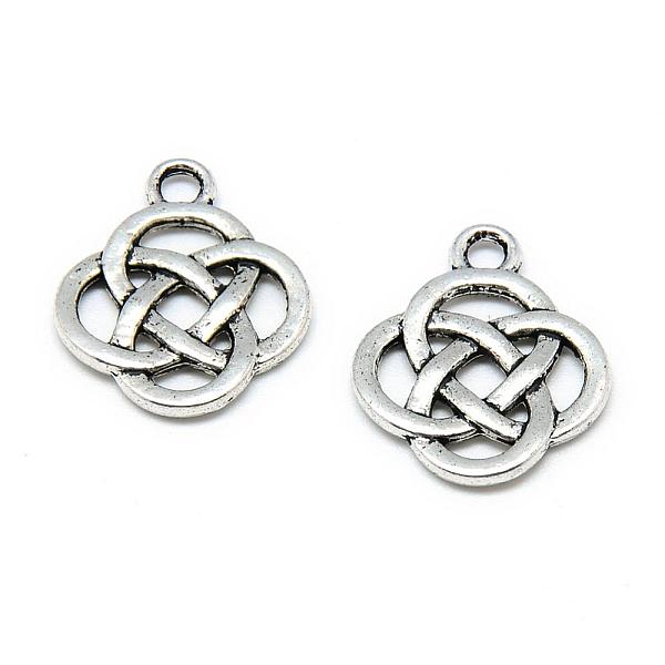 

PandaHall Tibetan Style Alloy Pendants, Knot, Cadmium Free & Lead Free, Antique Silver, 18.5x15.5x2mm, Hole: 2mm, about 889pcs/1000g Alloy...
