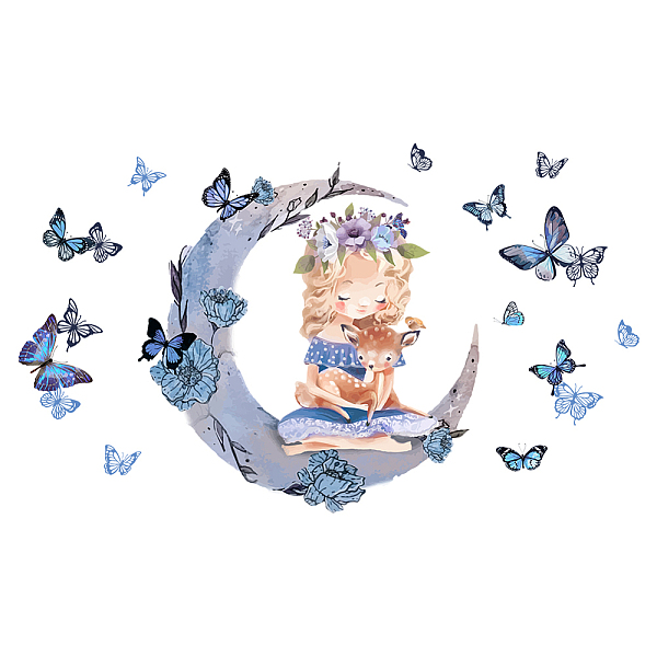

PandaHall PVC Wall Stickers, Wall Decoration, Girl Pattern, 390x800mm PVC Human
