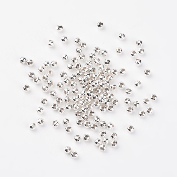 

PandaHall Iron Spacer Beads, Silver Color Plated, Round, 4mm, Hole: 1.5mm, about 529pcs/50g Iron Round