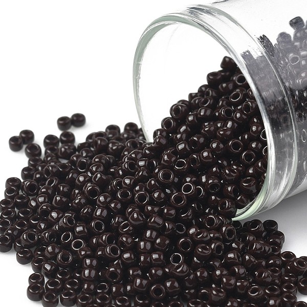 PandaHall TOHO Round Seed Beads, Japanese Seed Beads, (46D) Opaque Deep Chocolate Brown, 11/0, 2.2mm, Hole: 0.8mm, about 50000pcs/pound...