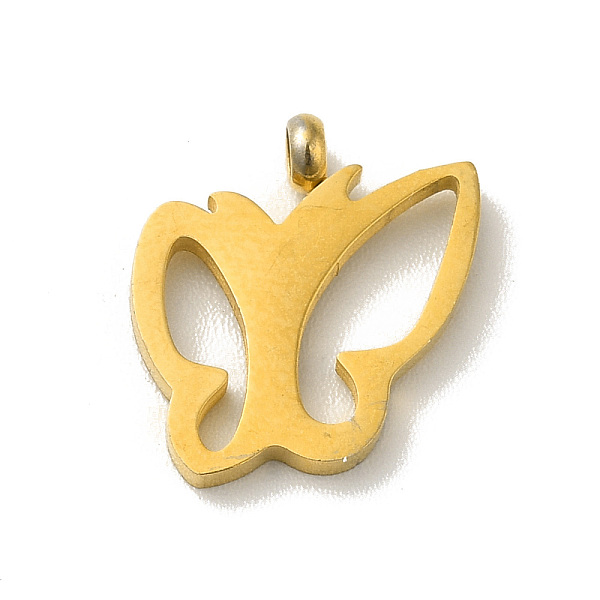 

PandaHall Vacuum Plating 304 Stainless Steel Charms, Butterfly Charm, Golden, 13x12.5x3mm, Hole: 2mm 304 Stainless Steel Butterfly