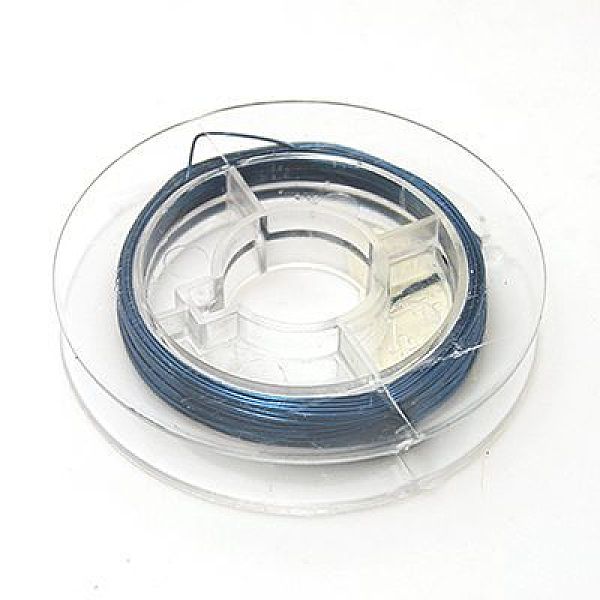 

PandaHall Round Copper Wire for Jewelry Making, Steel Blue, 26 Gauge, 0.4mm, about 16.4 Feet(5m)/roll Copper Round