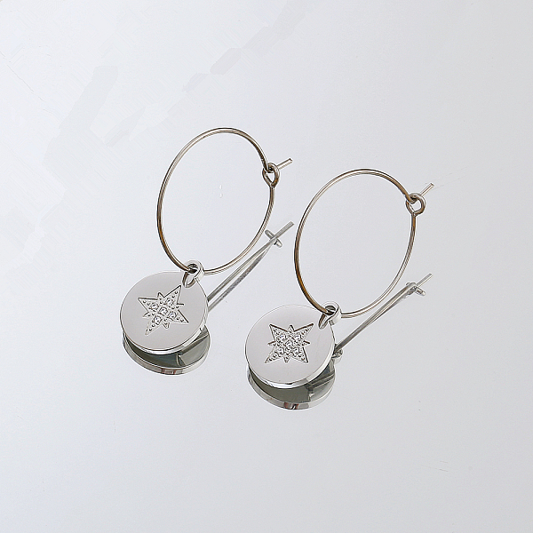 

PandaHall Stainless Steel Star Dangle Earrings for Women Stainless Steel Star