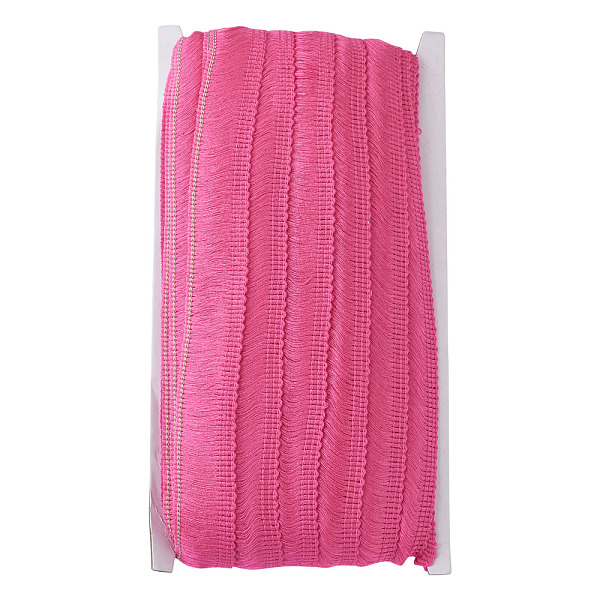 

PandaHall Polyester Ribbon, Fringe Lace Trim, Hot Pink, 7/8~1 inch(23~25mm), about 25m/card Polyester None