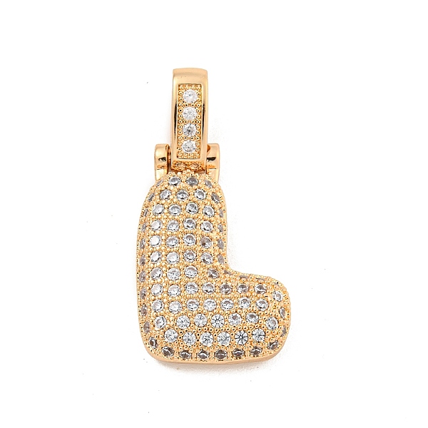 Pendenti in zirconi cubici trasparenti in micro pavè di ottone