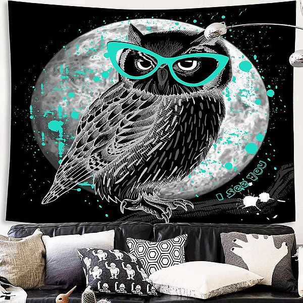 

PandaHall Polyester Wall Hanging Tapestry, for Bedroom Living Room Decoration, Rectangle, Owl, 1300x1500mm Polyester Owl