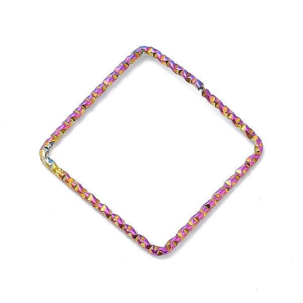

PandaHall 304 Stainless Steel Linking Rings, Textured, Square, Rainbow Color, 27x27x1mm 304 Stainless Steel Square