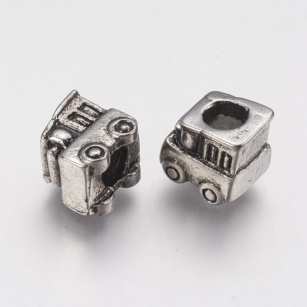 

PandaHall Ion Plating(IP) 304 Stainless Steel European Beads, Large Hole Beads, Car, Antique Silver, 11x10x9mm, Hole: 4.5mm Stainless...